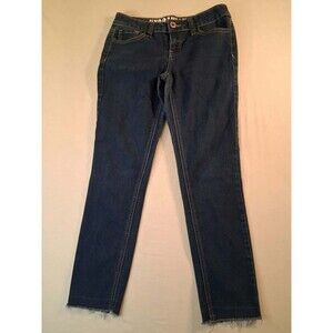 Hydraulic Jeans Womens 7/8 Dark Wash Skinny Denim Fray Hem Stretch NWOT 42
